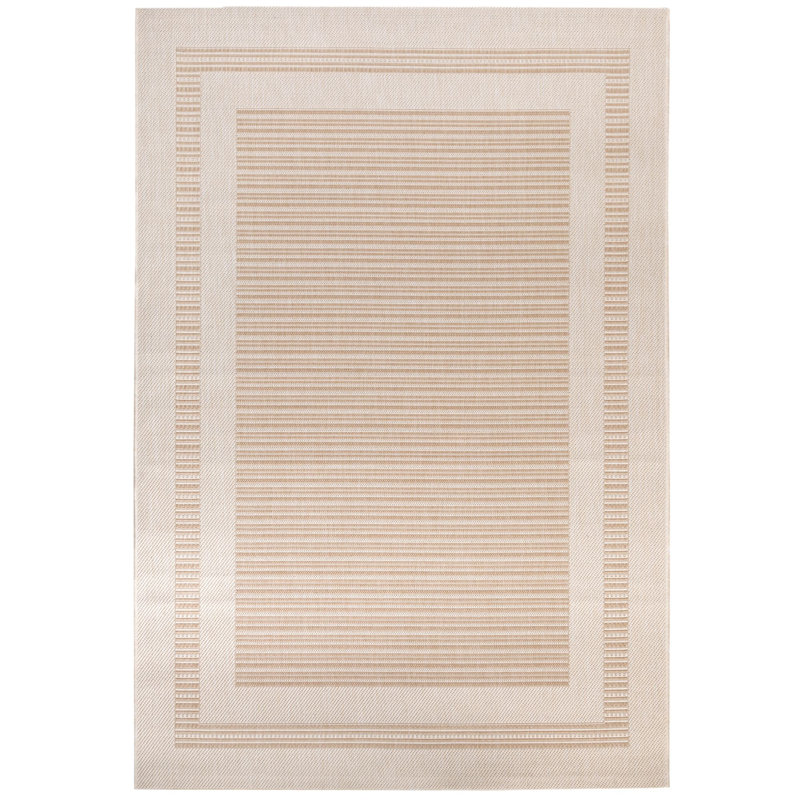 Geometric Indoor / Outdoor Area Rug, Beige, 200x290 cm