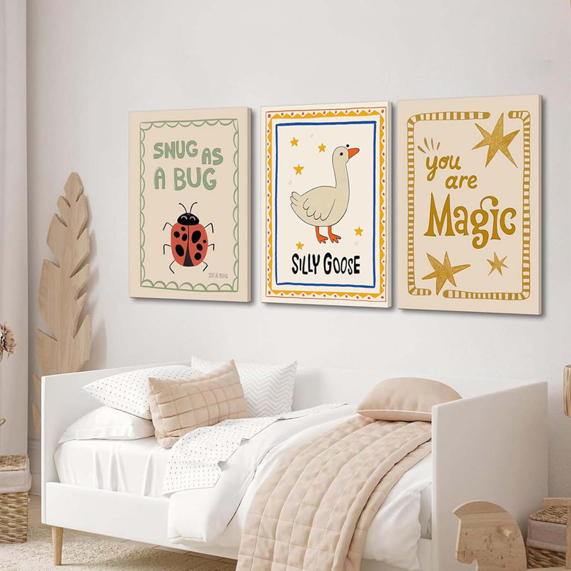 3 Piece Wrapped Canvas Print, 40 cm H x 90 cm W