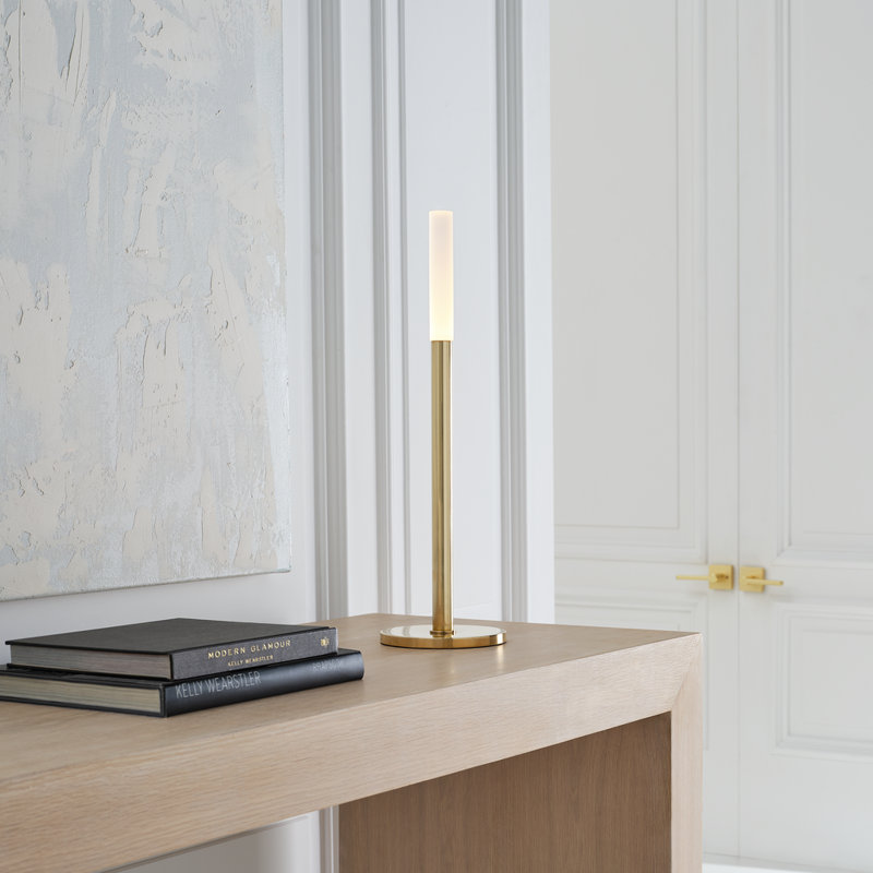 Rousseau LED Table Lamp, Antique Burnished Brass