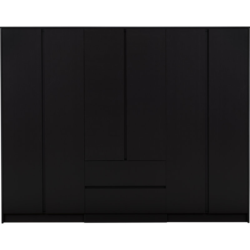  Braunstein 6 Door Wardrobe, Black