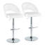 Tabouret de bar réglable avec pivot en métal chromé et similicuir avec repose-pieds rond en T - ensemble de 2-1197912391-1197912411