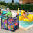 Kierah Metal Frame Mesh Pool Float Storage Bin 6 Wheels Rolling Storage Cart 36"x24"x35"-896499359