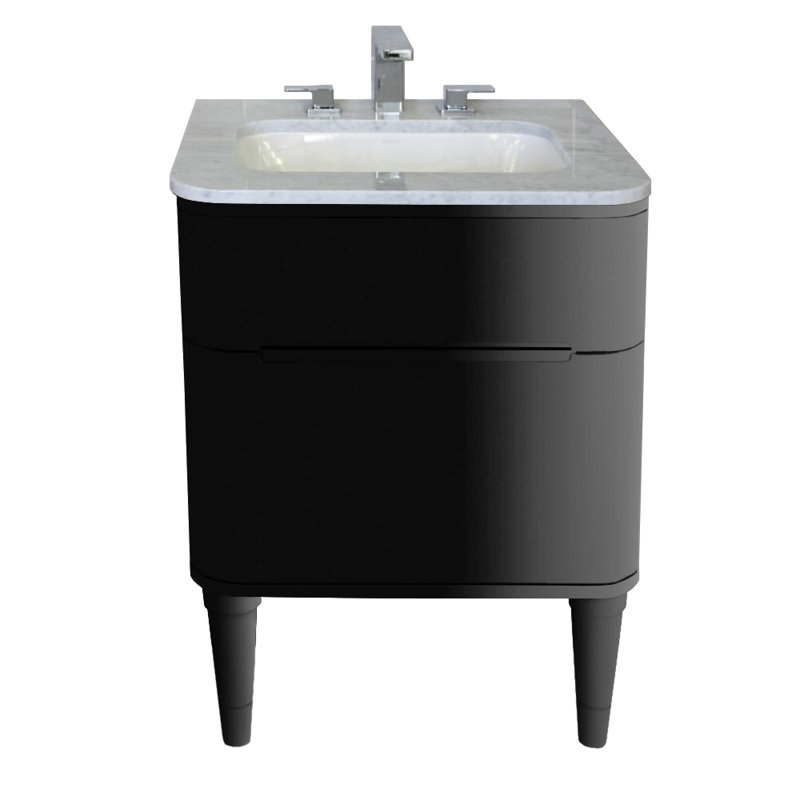 Eleganza 23.5'' W Single Bathroom Vanity Base, Gloss Black