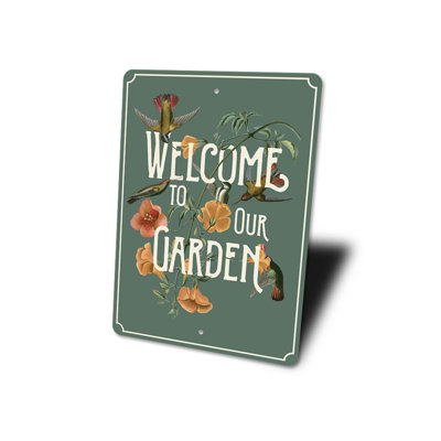 Garden Welcome Aluminum Sign