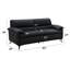 Causeuse 83 po Eilene, cuir fleur noir