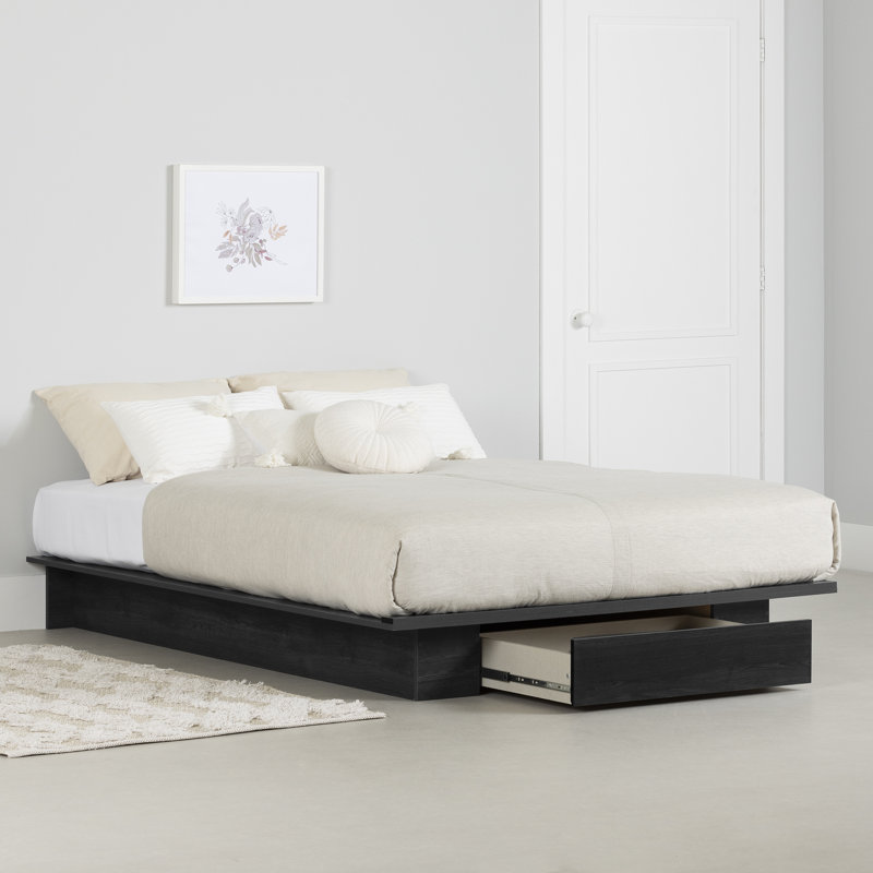 Sariel Platform Storage Bed, White