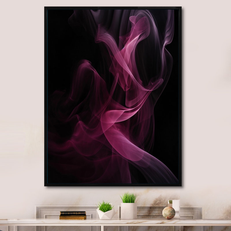 Rose, noir, rose et disjoncteur chromatique noir, H 32 po x l 24 po x P 1 po, Cadre flottant noir