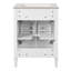 Meuble-lavabo de 61 cm (24 po), lavabo en céramique, pieds robustes, charnières et tablette réglable pour salles de bain. Meuble-lavabo de 61 cm (24 po) avec tiroir intelligent à fermeture douce. Style élégant. Petites améliorations.-1904668515-1904668516