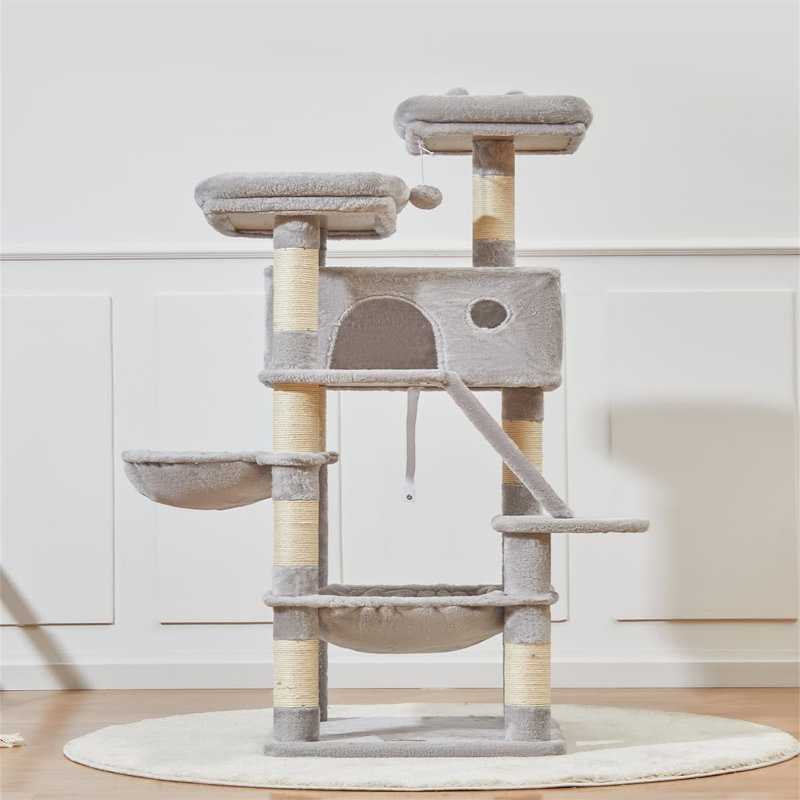 Evonda Cat Tree, 12.2" H x 18.11" W x 20.47" L, Dark Gray