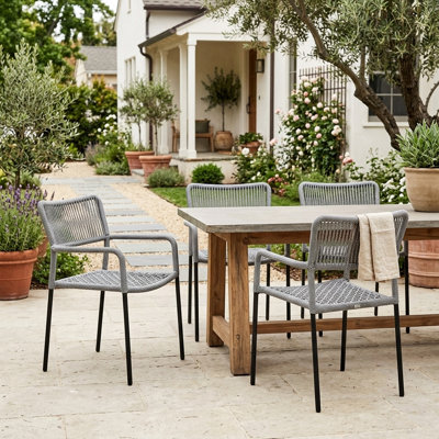 Fully Assembled 2-Piece Stackable Outdoor Patio Chairs Rust-Resistant & Quick-Dry