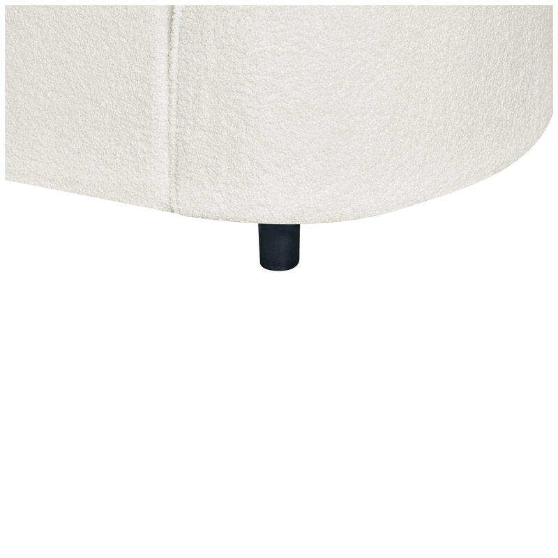 Canapé modulaire incurvé en forme de L 104 po - Tissu beige bouclé, canapé de luxe moderne à 4 places avec design sculptural pour le salon
