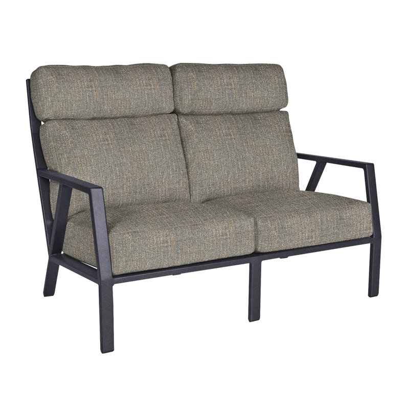 Aris Outdoor 2 - Seat Loveseat, Trax Burgundy, Graphite