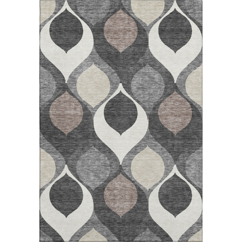 Premium Machine Washable Lisse Gray Rug, Rectangle 8' x 10'