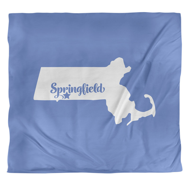 Housse de couette simple Massachusetts, Housse de couette pour très grand lit, Bleu, Microfibre
