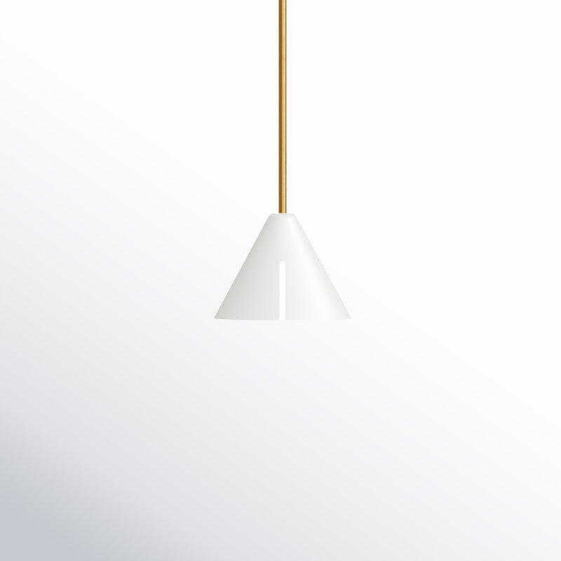 1 - Light LED Cone Pendant, 7.38" H x 4.25" W x 4.25" D, Matte White