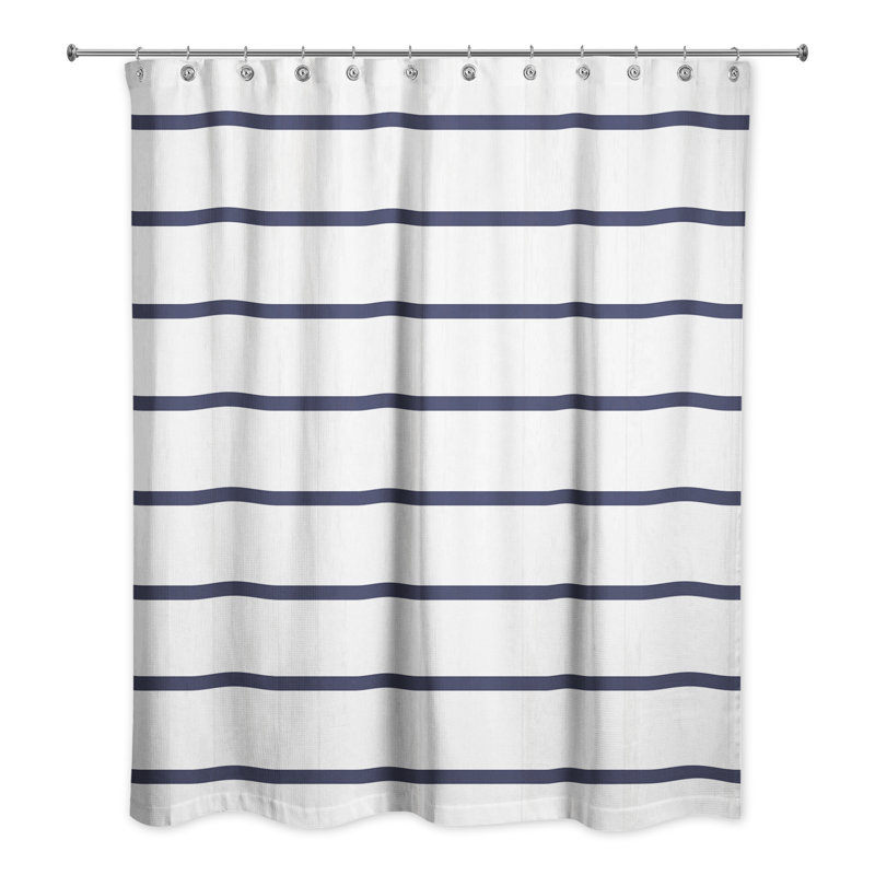 Striped Shower Curtain, Navy