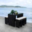 Ensemble repas pour 6 personnes en osier avec table rectangulaire Weisser-719427784-748512673