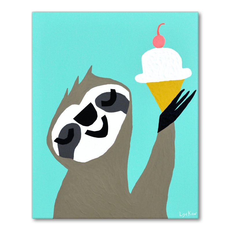 « fiesta sloth », art sur toile Mccane, H 30 po x l 20 po x P 1,5 po