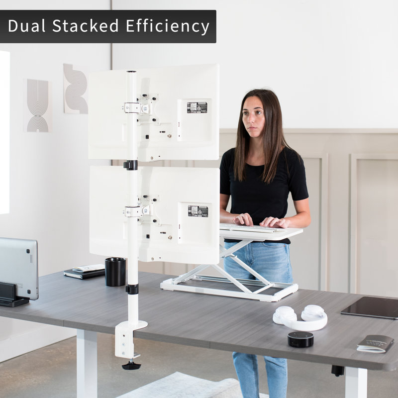 VIVO Dual Vertical Monitor Mount, Black
