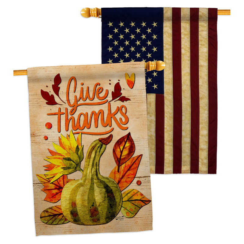Drapeau de maison 40 po x 28 po Squash Giving Polyester