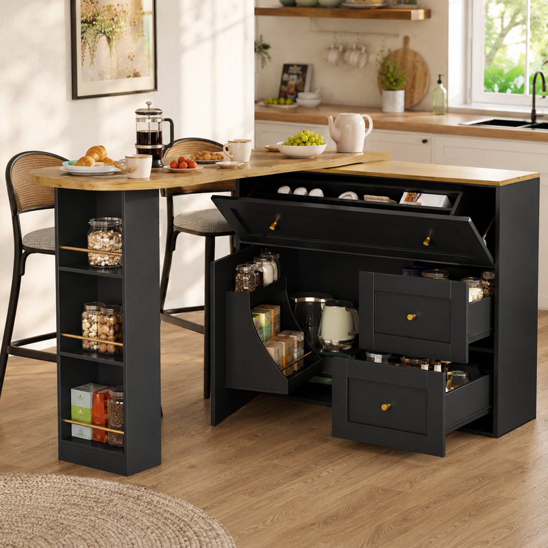 138 cm W Kitchen Island with Top