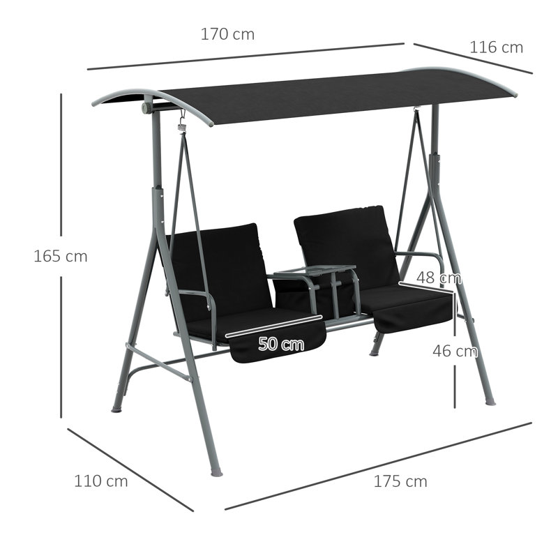 Effingham 2 Person Porch Swing with Canopy