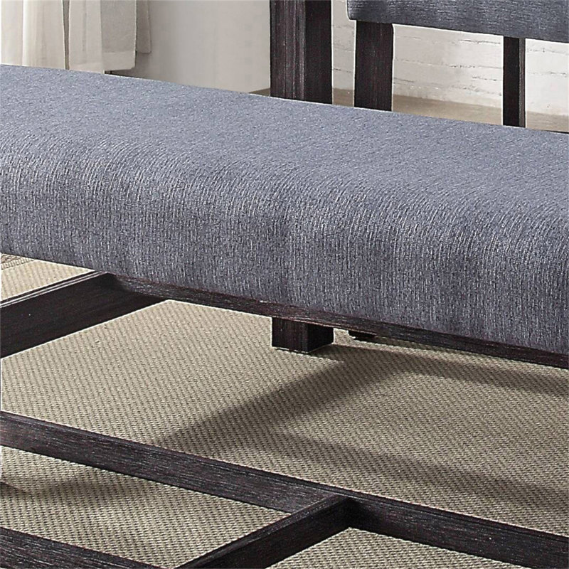 Banc à hauteur de comptoir gris et patiné espresso, H 25,5 po x l 48,5 po x P 14,5 po