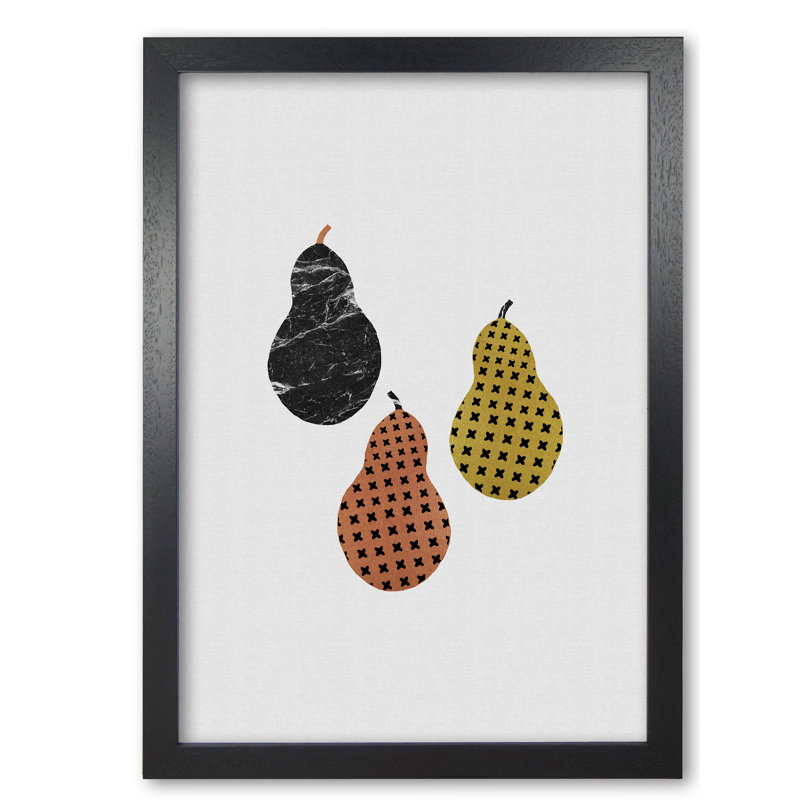 Pears - Print, 60 cm H x 42 cm W x 5 cm D, Black Grain Frame