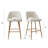 Miomir Boucle and Polyester Counter Stools with Upholstered Back 