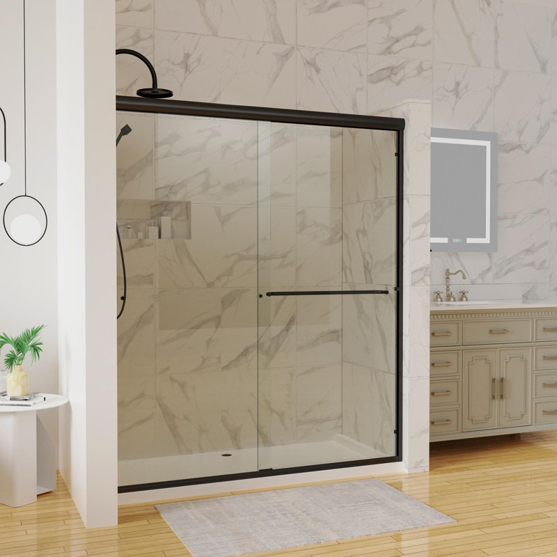 56-60"Wx 70"H Semi-Frameless Double Sliding Shower Door