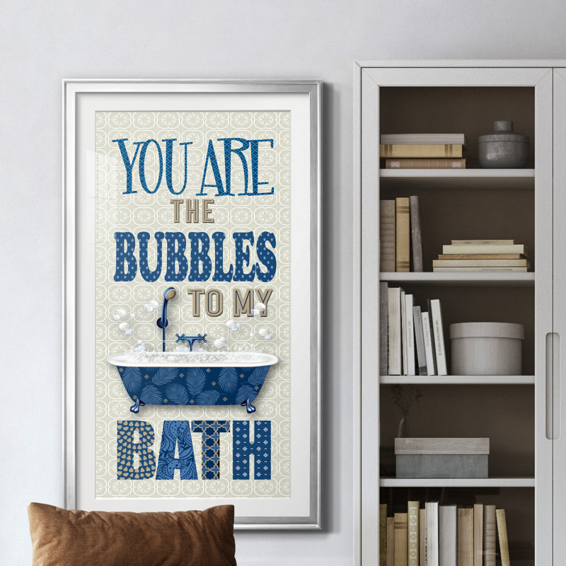 " Bubbles To My Bath ", Silver, 14.5" H x 26.5" W x 1.5" D