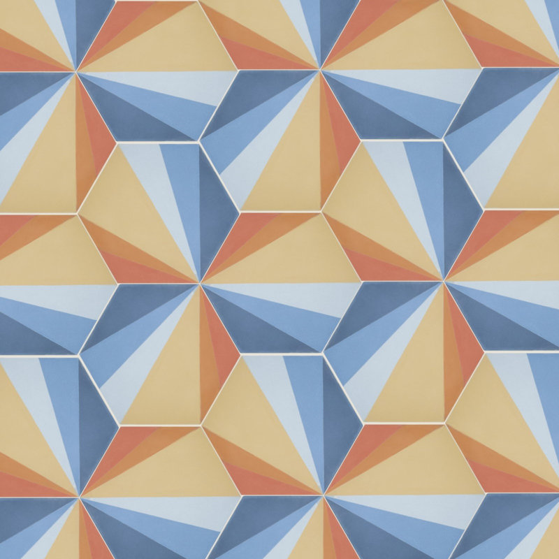 Soleil By Trina Turk 8" X 9" Cement Wall & Floor Tile, Desert