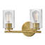 2-Light Bath Vanity Fixture with Clear Ribbed Glass-1941388315