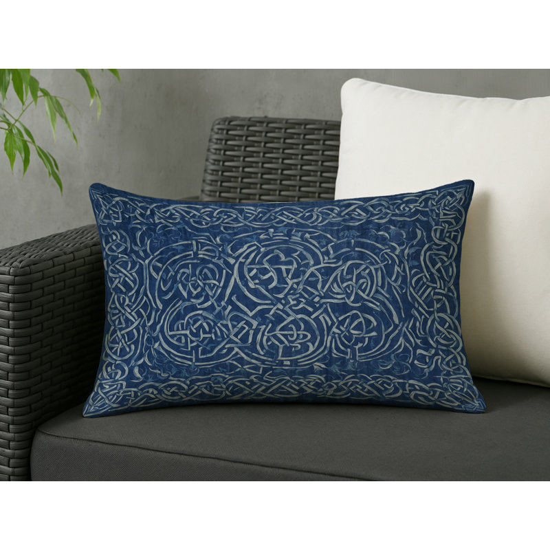 Coussin décoratif intérieur / extérieur gris Modern Modern, Rectangle H 20 po x l 14 po