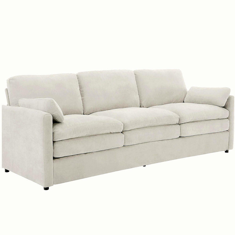Canapé rembourré 89 po à 3 places surdimensionné et confortable 89 po Canapé double à 3 places avec coussin moelleux pour canapé, beige