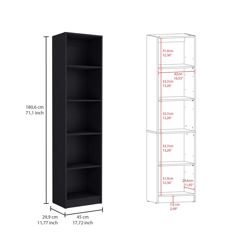 Britnai Bookcase, Black