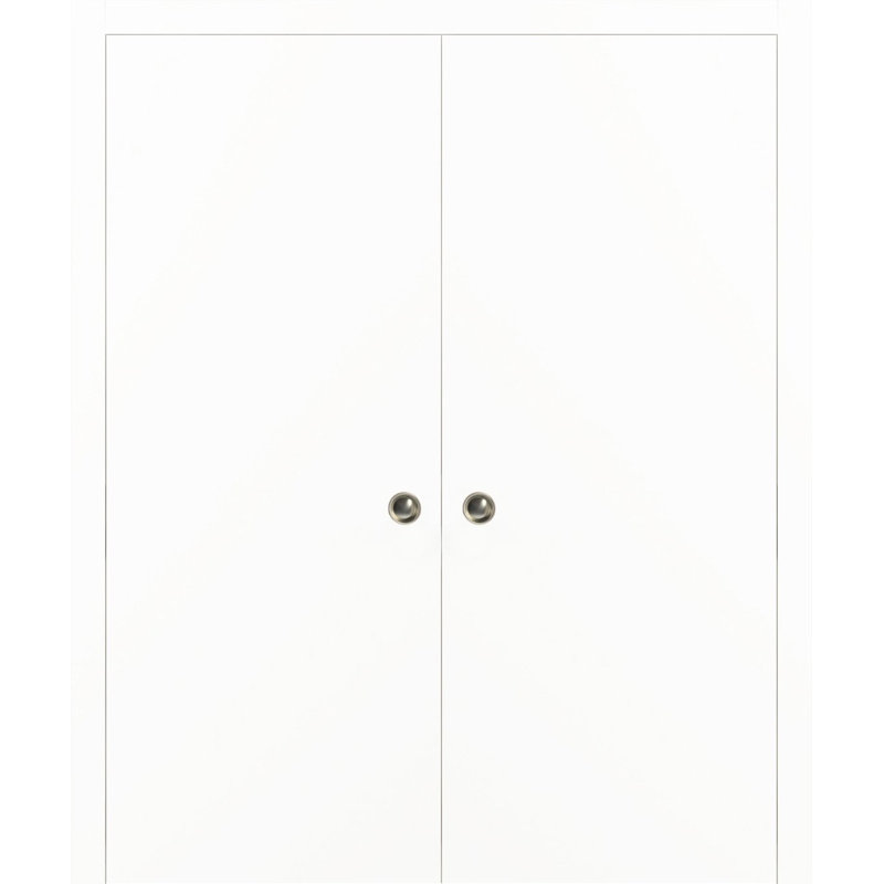 Portes coulissantes en bois Planum, 36 po x 96 po, Satin blanc