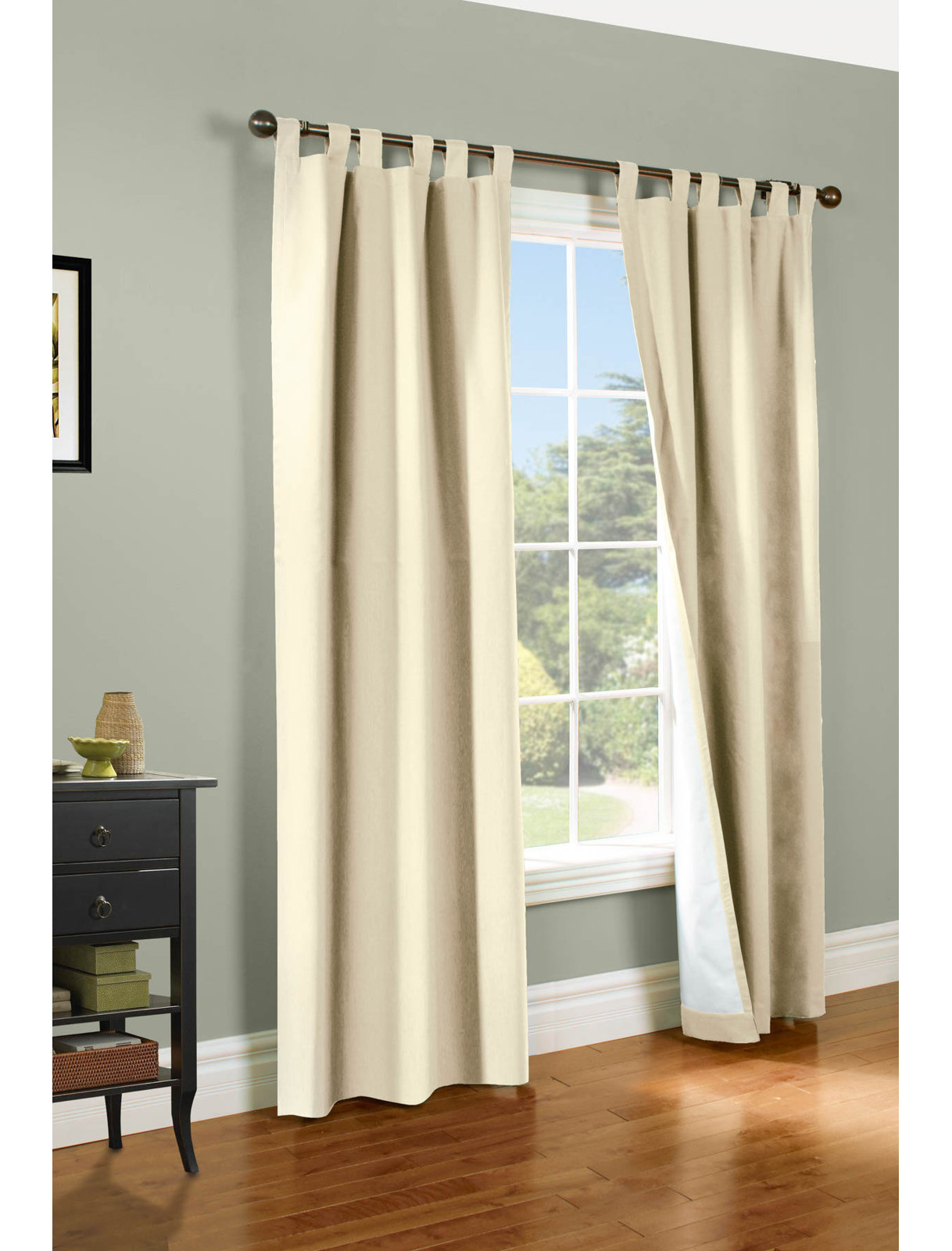 Mcgowen Room Darkening Cotton Curtain Panel, Natural, 40" W X 84" L