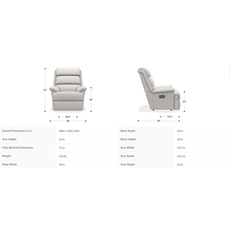 Astor Leather Match Power Wall Recliner with Power Headrest and Lumbar