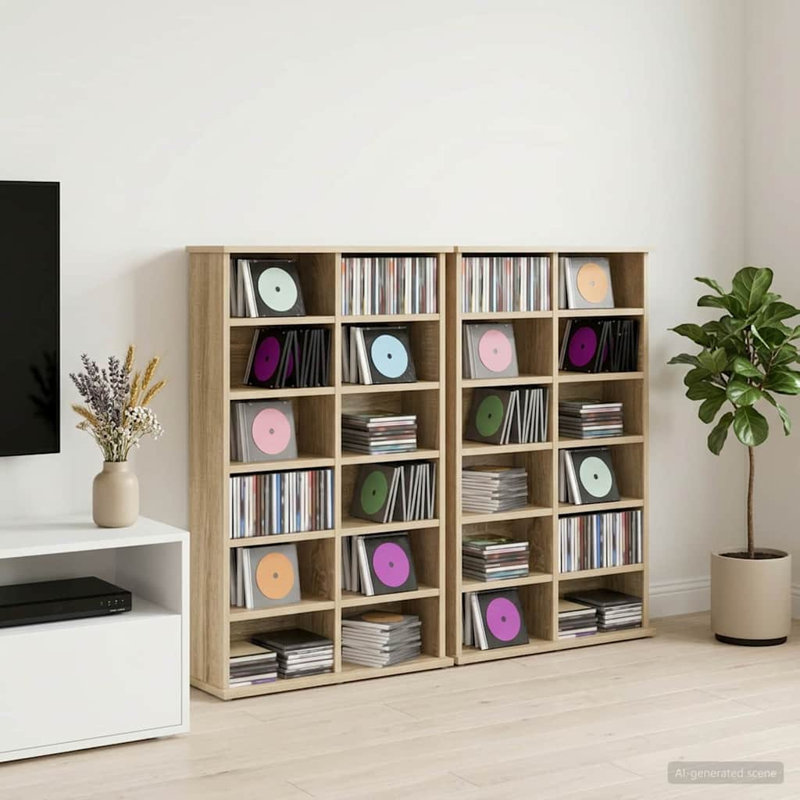 92 cm H Media Shelves, Sonoma Oak