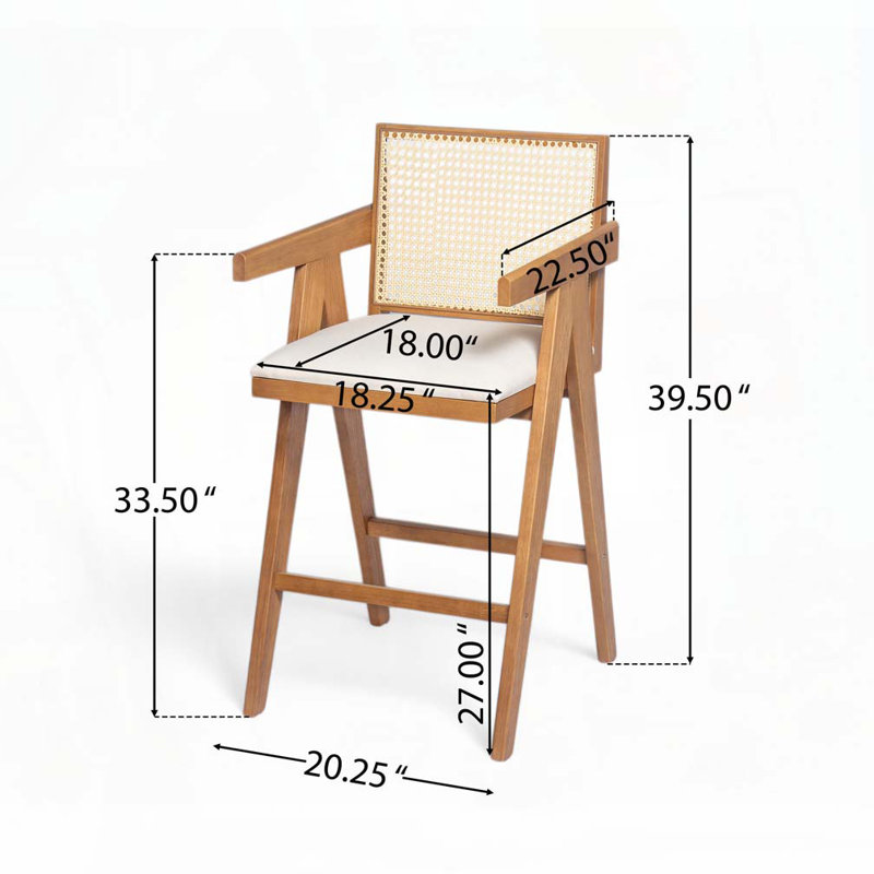 Tabouret de bar en plastique tissé, Naturel, Crème, crème