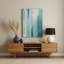 Art mural abstrait en métal bleu 36-279230497
