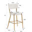 Ensemble de 4 tabourets de bar rembourrés en tissu moderne Teddy-236565986-236565997