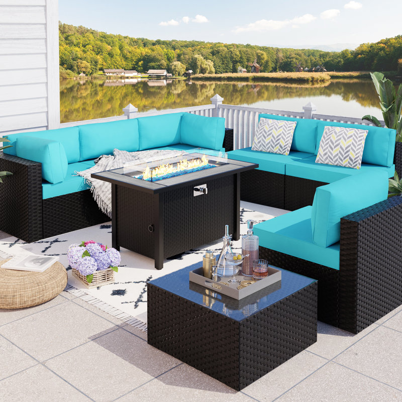 Rattan Sectional Conversation Sets With Coffee Table