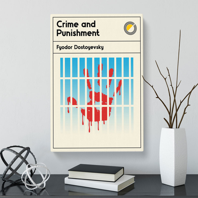 Book Cover Crime And Punishment Fyodor Dostoyevsky - Wrapped Canvas Print, 60cm H x 40cm W x 3cm D