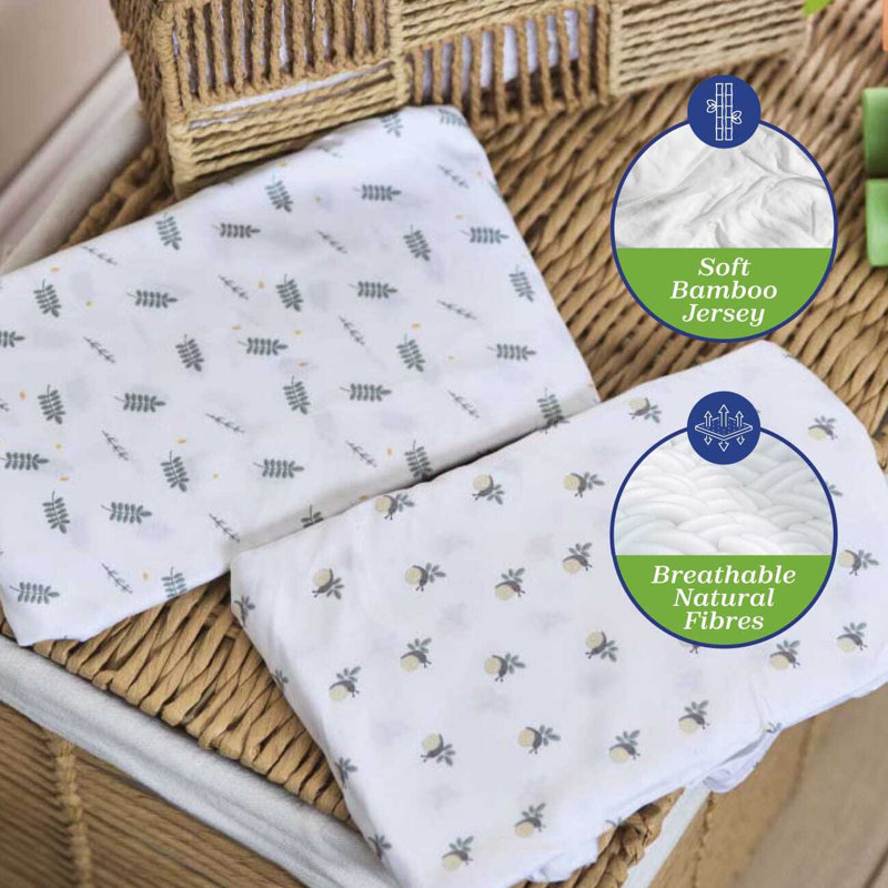 Chicco Next2Me Crib Set (2 Pieces) - Greenery Print