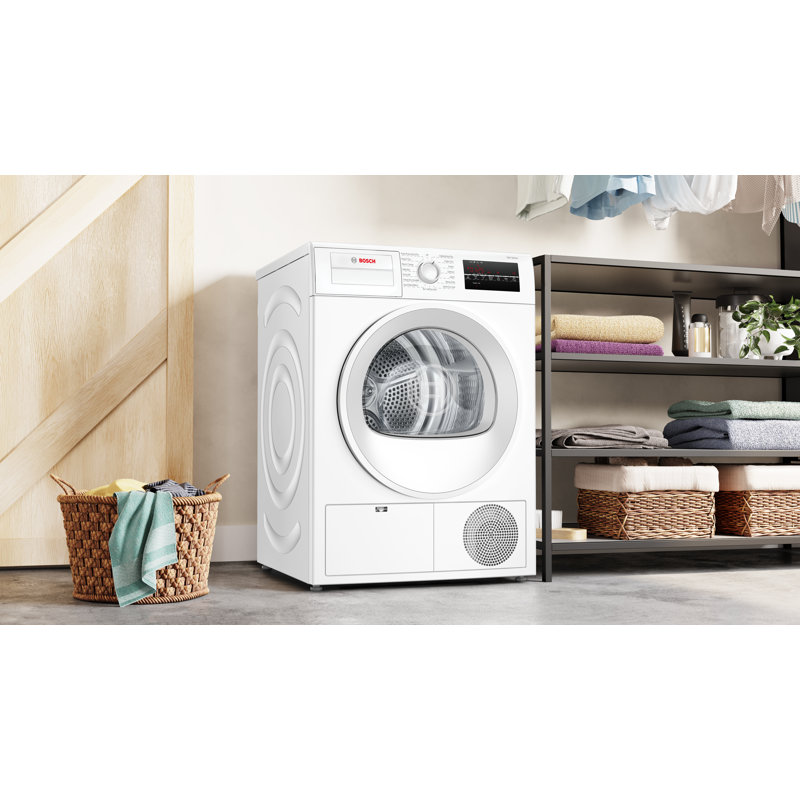 Bosch 300 Series Compact Condensation (Ventless) Electric Dryer 24-Inch in White