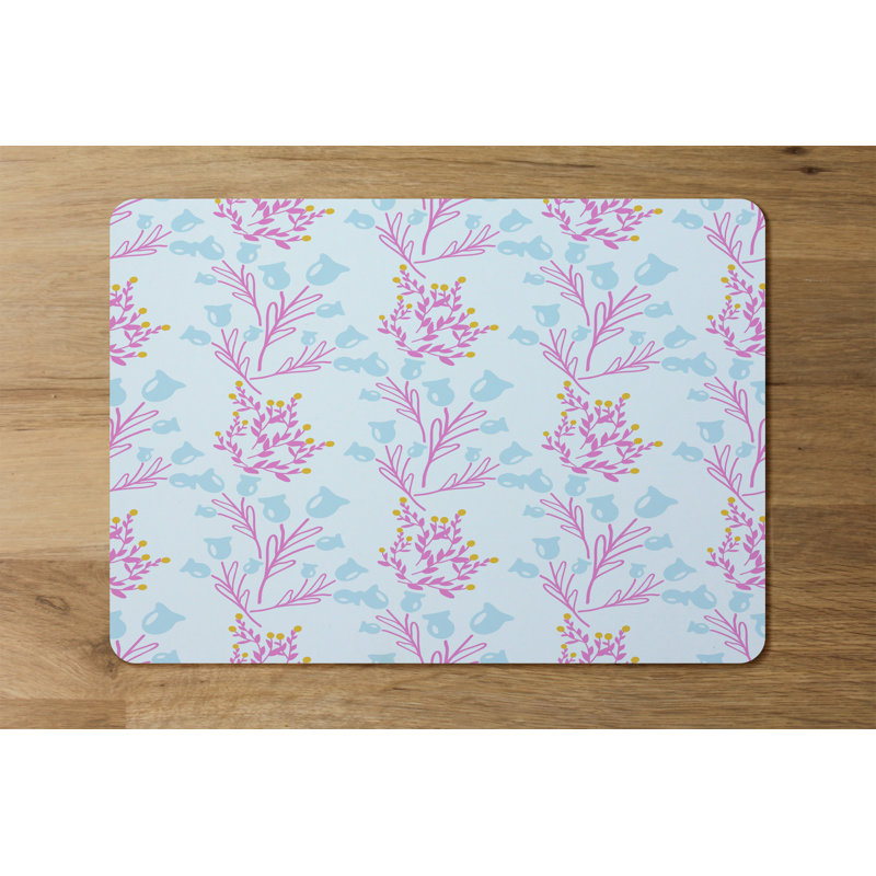 Pomona Polyester-Coated Hardboard Floral Rectangle Placemat