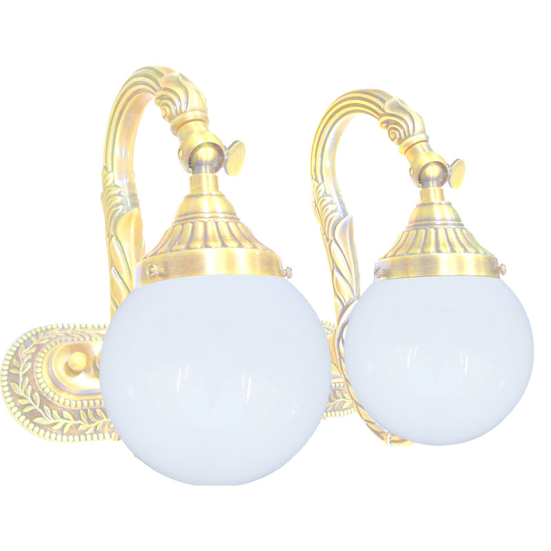 Fetzer Solid Brass Armed Sconce, White Patina Gold