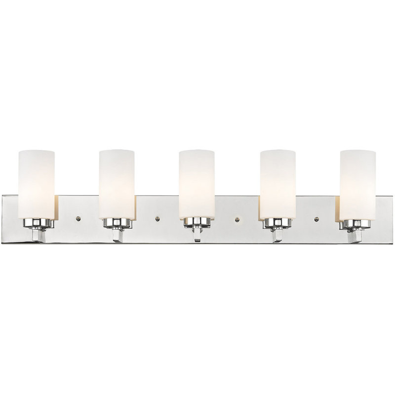 Polished Chrome 6-Light Vanity with Satin Opal Glass